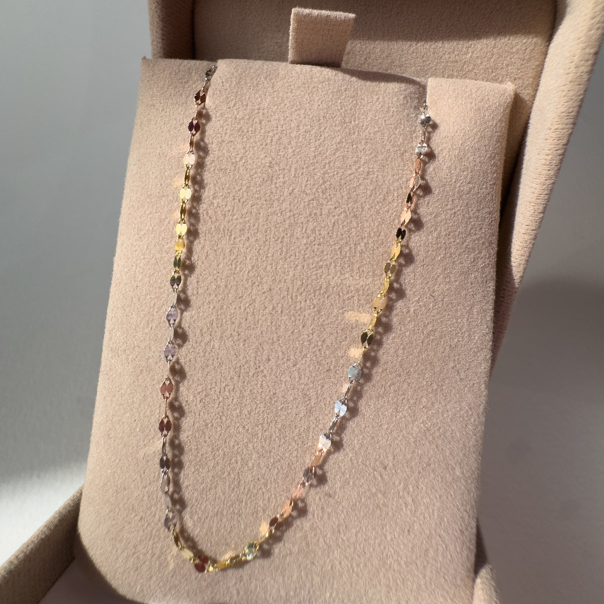 Tricolor Shine 18K Italian Gold Chain