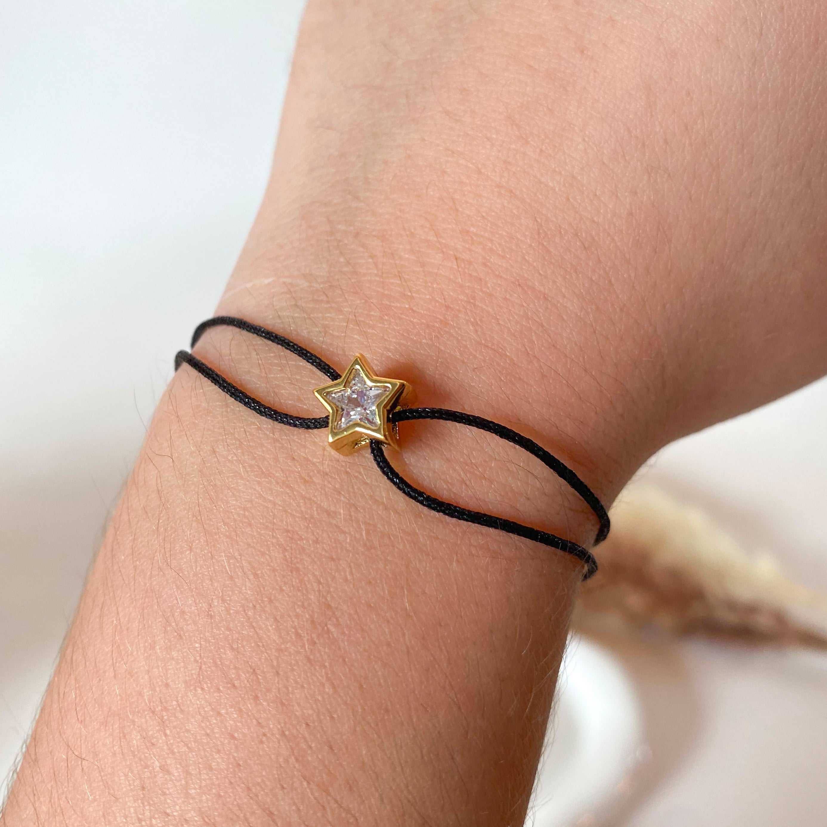 Black or Red Star Crystal Thread Bracelets