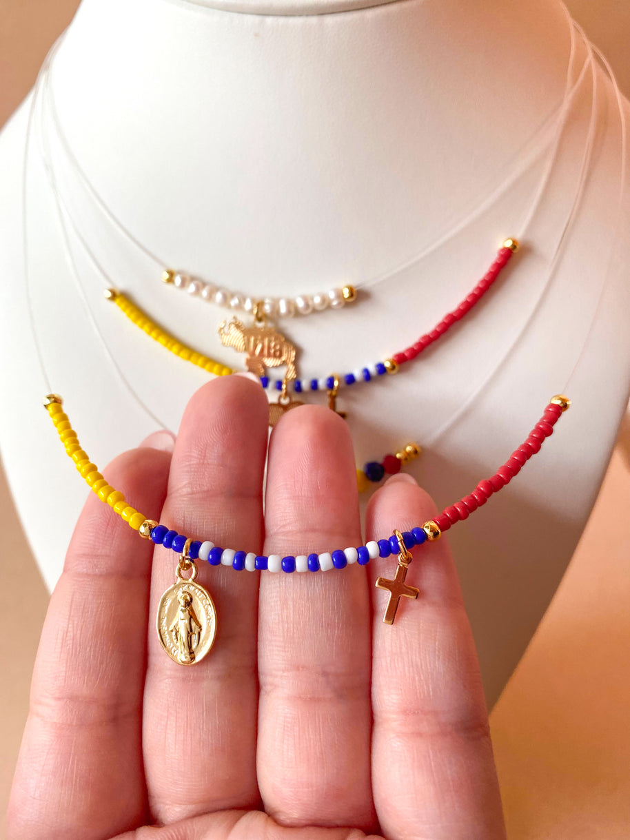 4 different Styles of Venezuelan Type of Ghost Necklaces