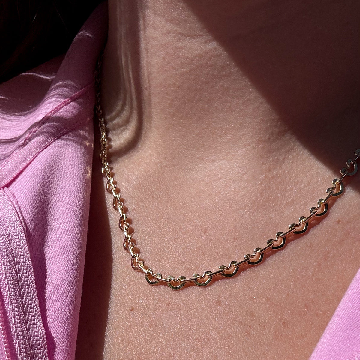 Golden Hearts Pattern Necklace