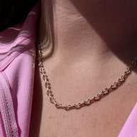 Golden Hearts Pattern Necklace