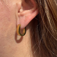 Big Oval Plain Golden Steel Hoops