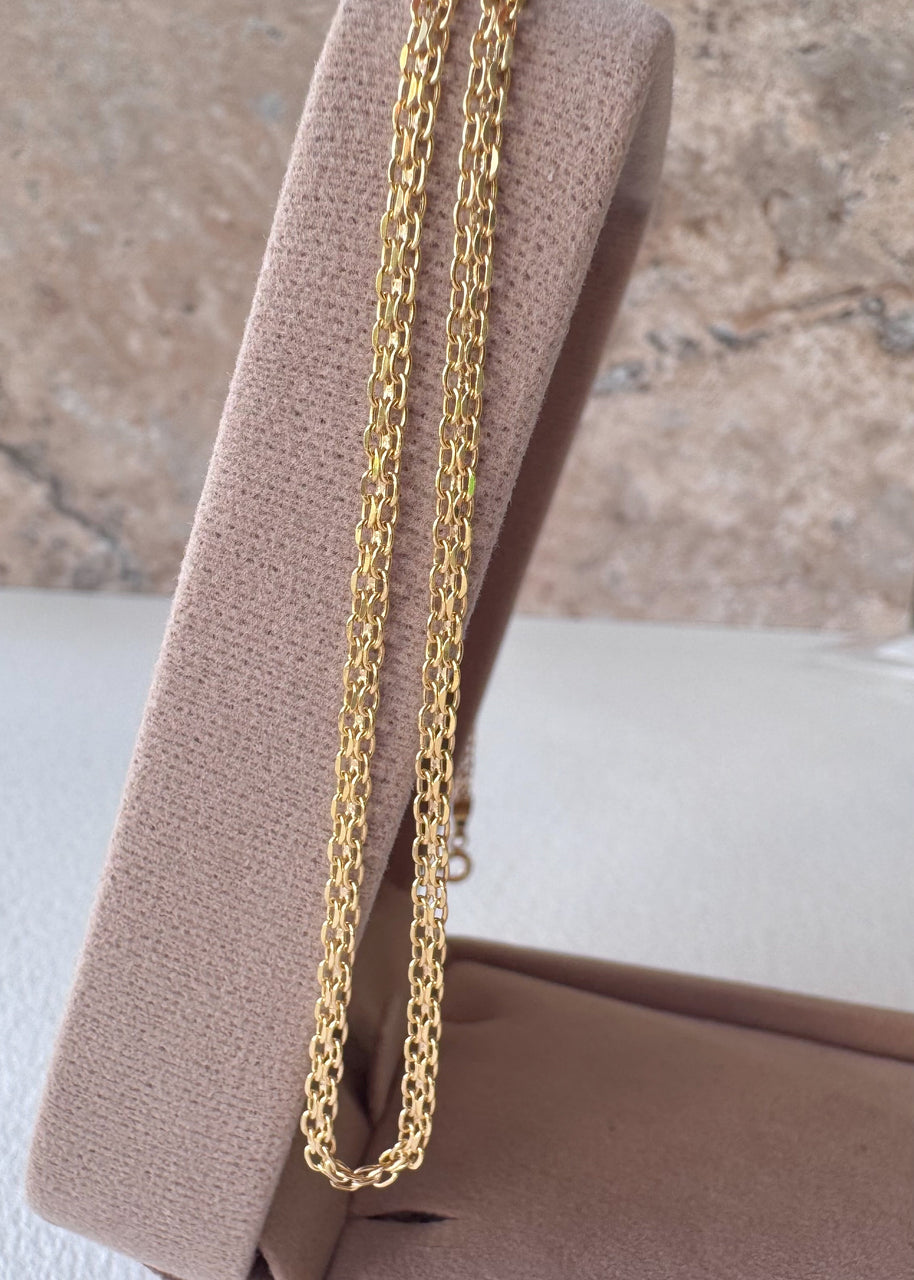 Bismark Chinese Fabric 18k Solid Gold Necklace