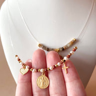2 Styles of Religious Ghost Necklaces: Our Father or St Benedict