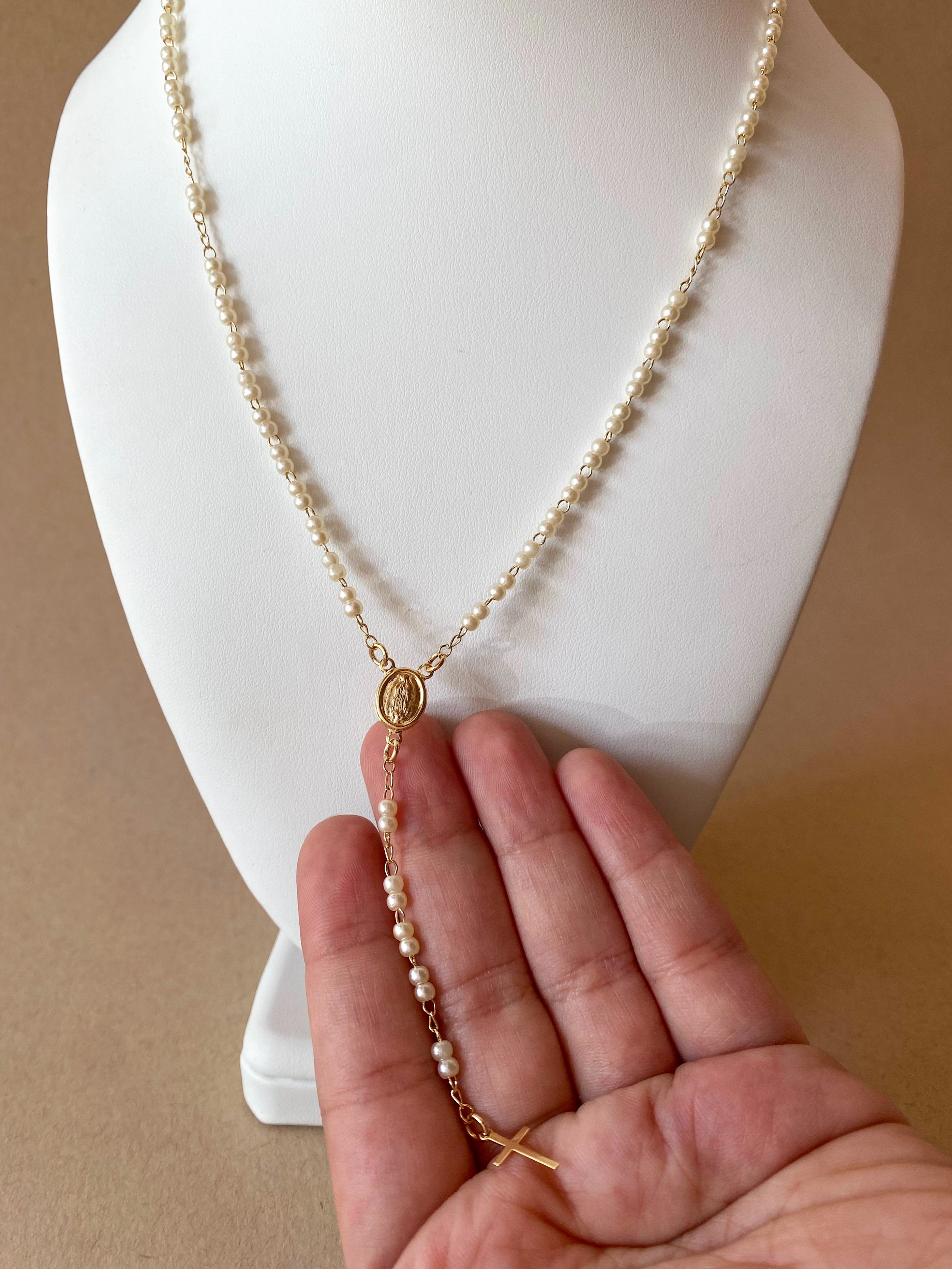 Guadalupe Virgin Pearls Rosary