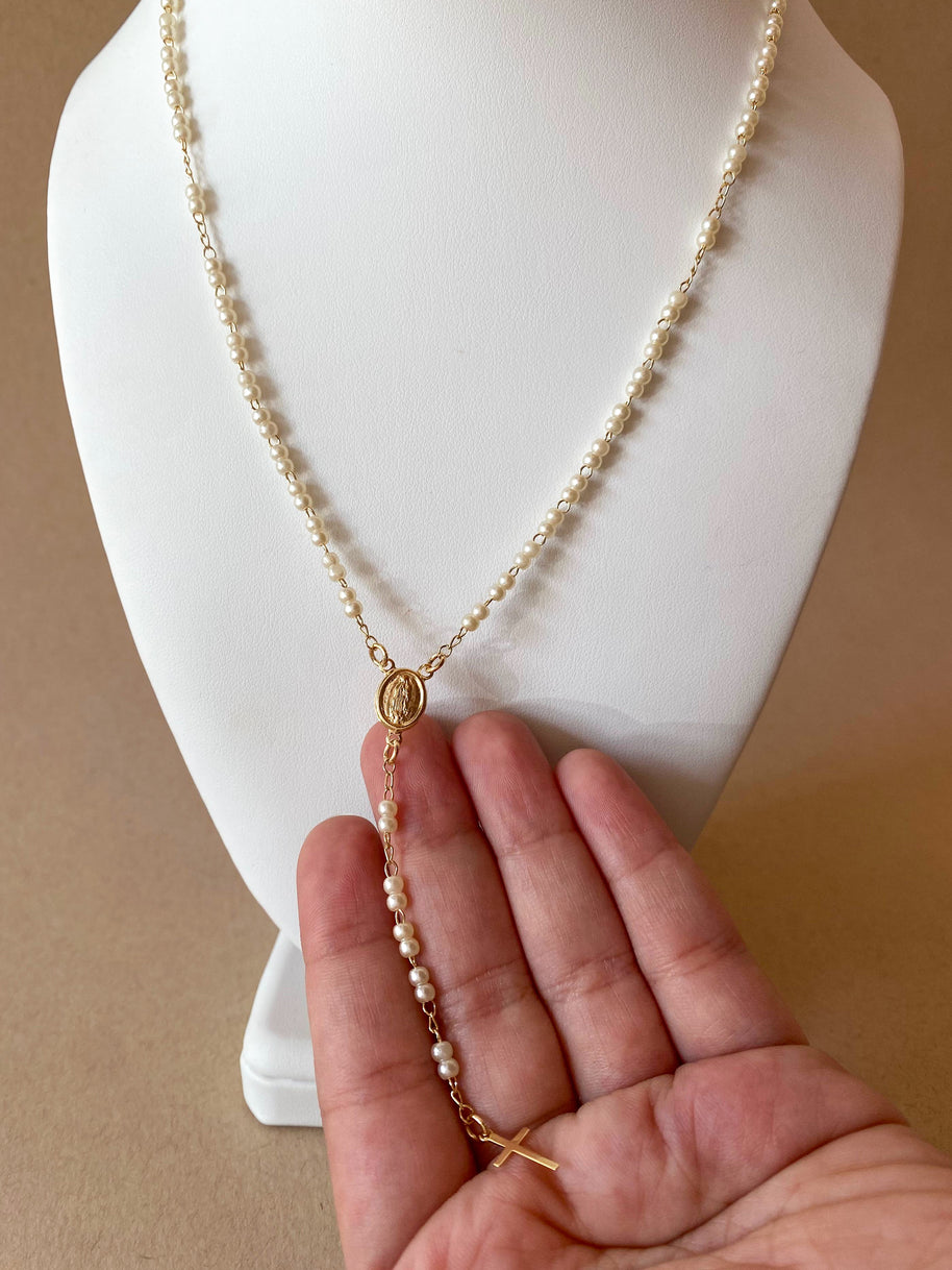 Guadalupe Virgin Pearls Rosary