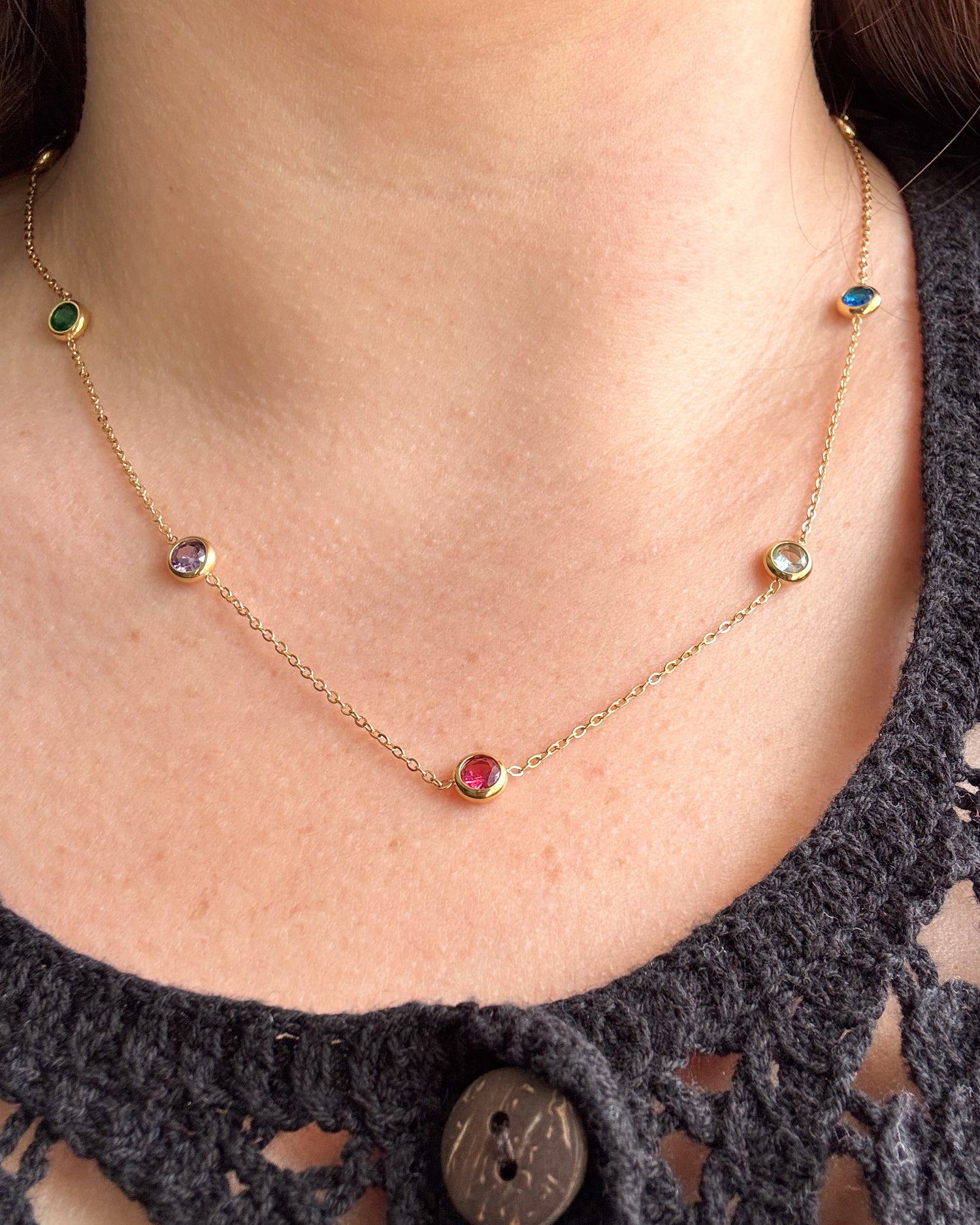 Multicolor Shiny Crystal Necklace