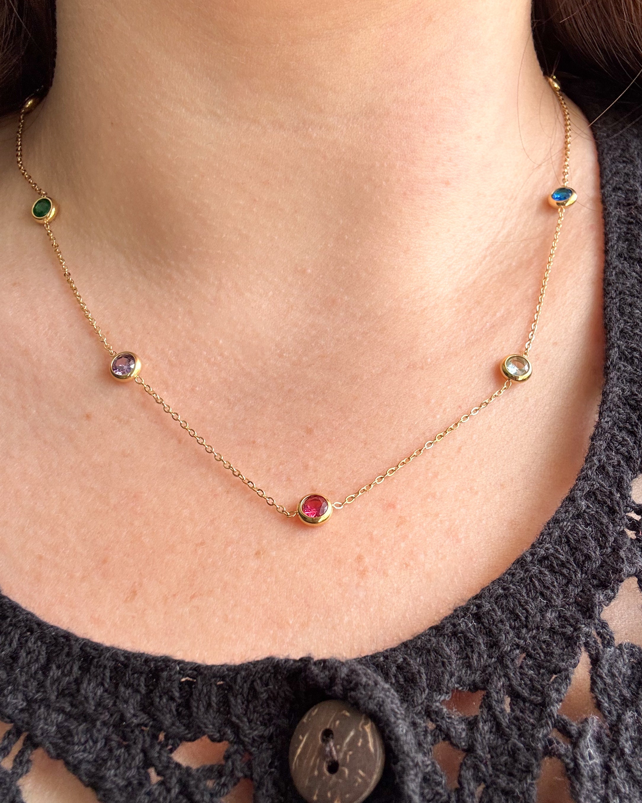 Multicolor Shiny Crystal Necklace