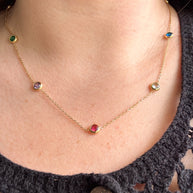 Multicolor Shiny Crystal Necklace
