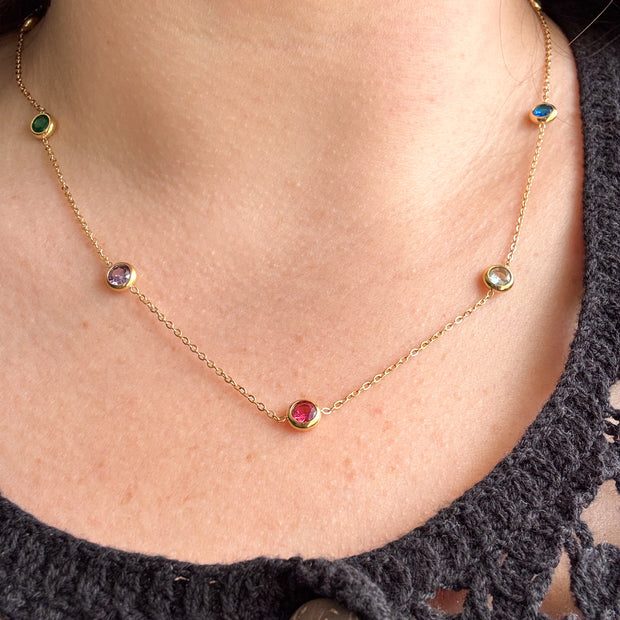 Multicolor Shiny Crystal Necklace