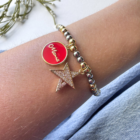 Red Mama & Big ⭐️ Elastic Bracelet