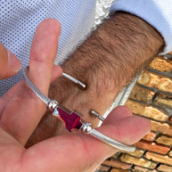 Silver Cross Men Bracelet