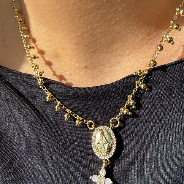 Cadena Virgen de la Milagrosa y Cruz