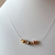 Little and Medium Balls 3 Gold Ghost Necklace