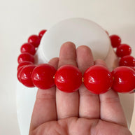 Acrylic Red Gumball Bead with Black Heart Necklace