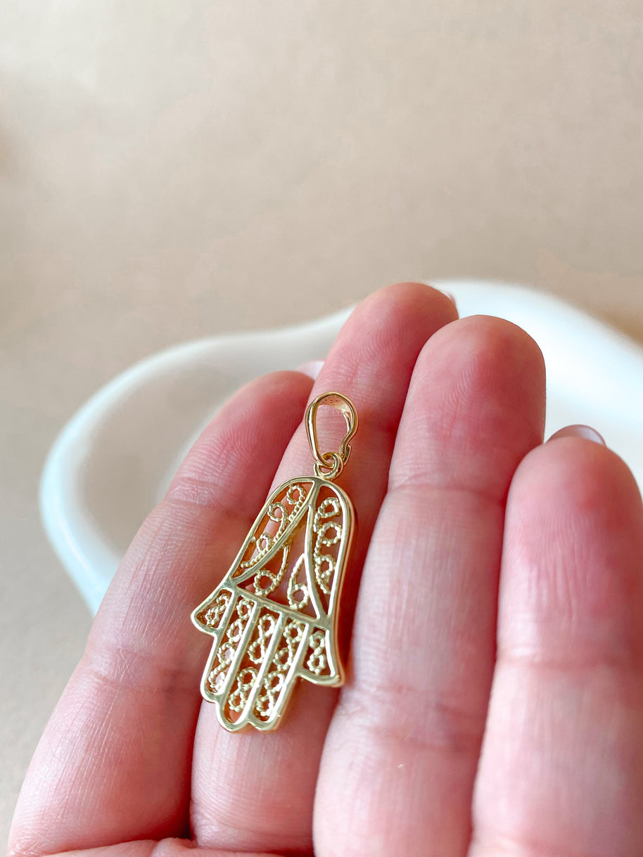 Big Hamsa Golden Style Charm