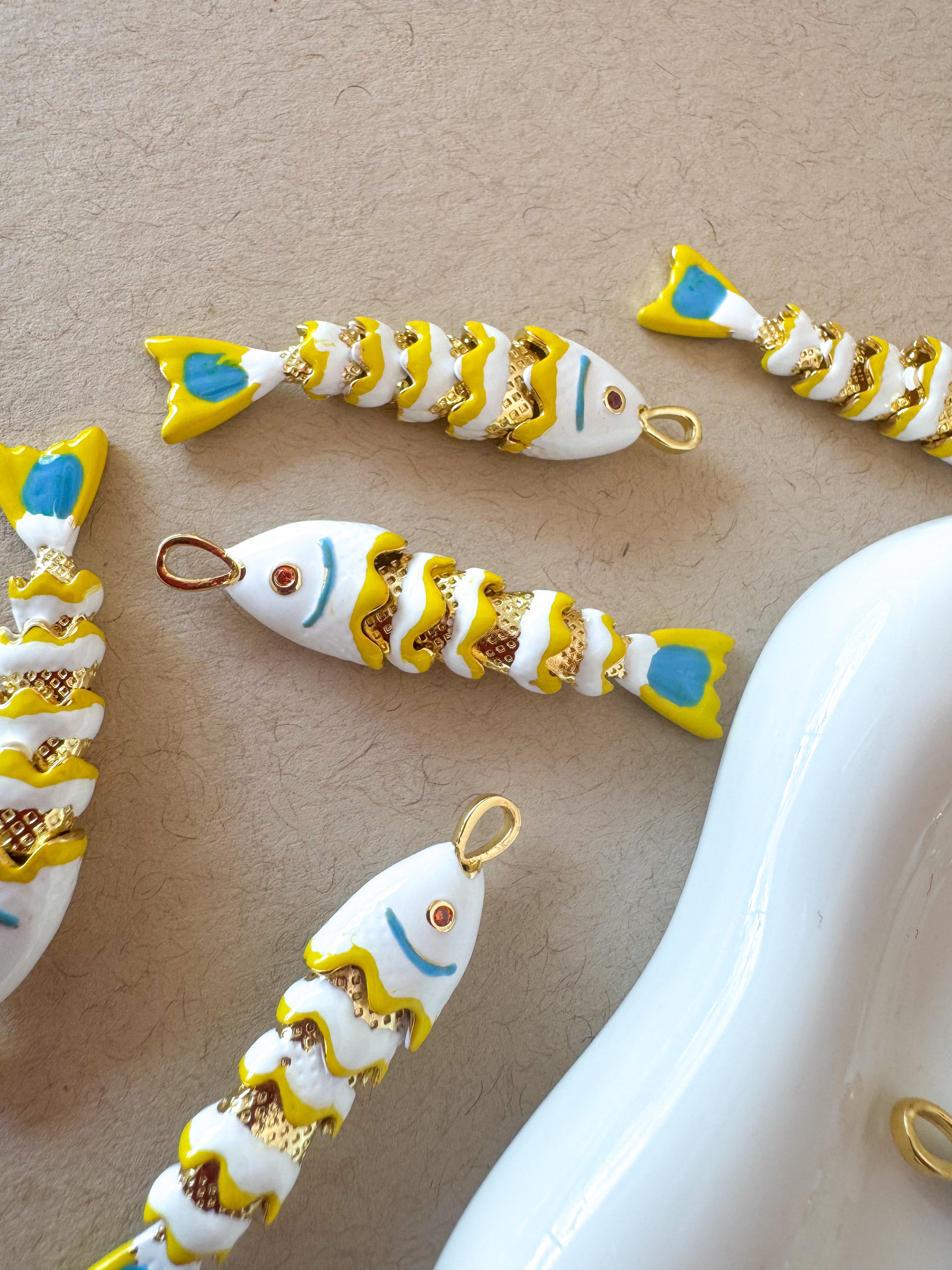 White Fishes Charms