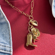 Cowboy Style Multi Charm Necklace
