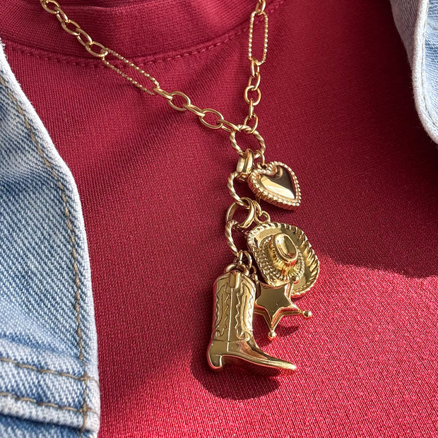 Cowboy Style Multi Charm Necklace