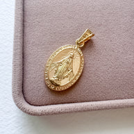 Miracle Virgin Medal 18k Solid Gold Hollow Charm