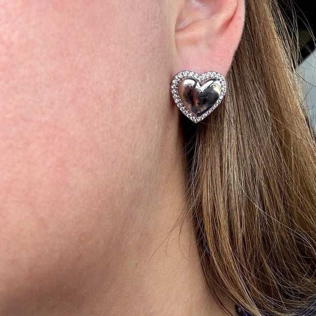Aretes Corazon Silver Cristales