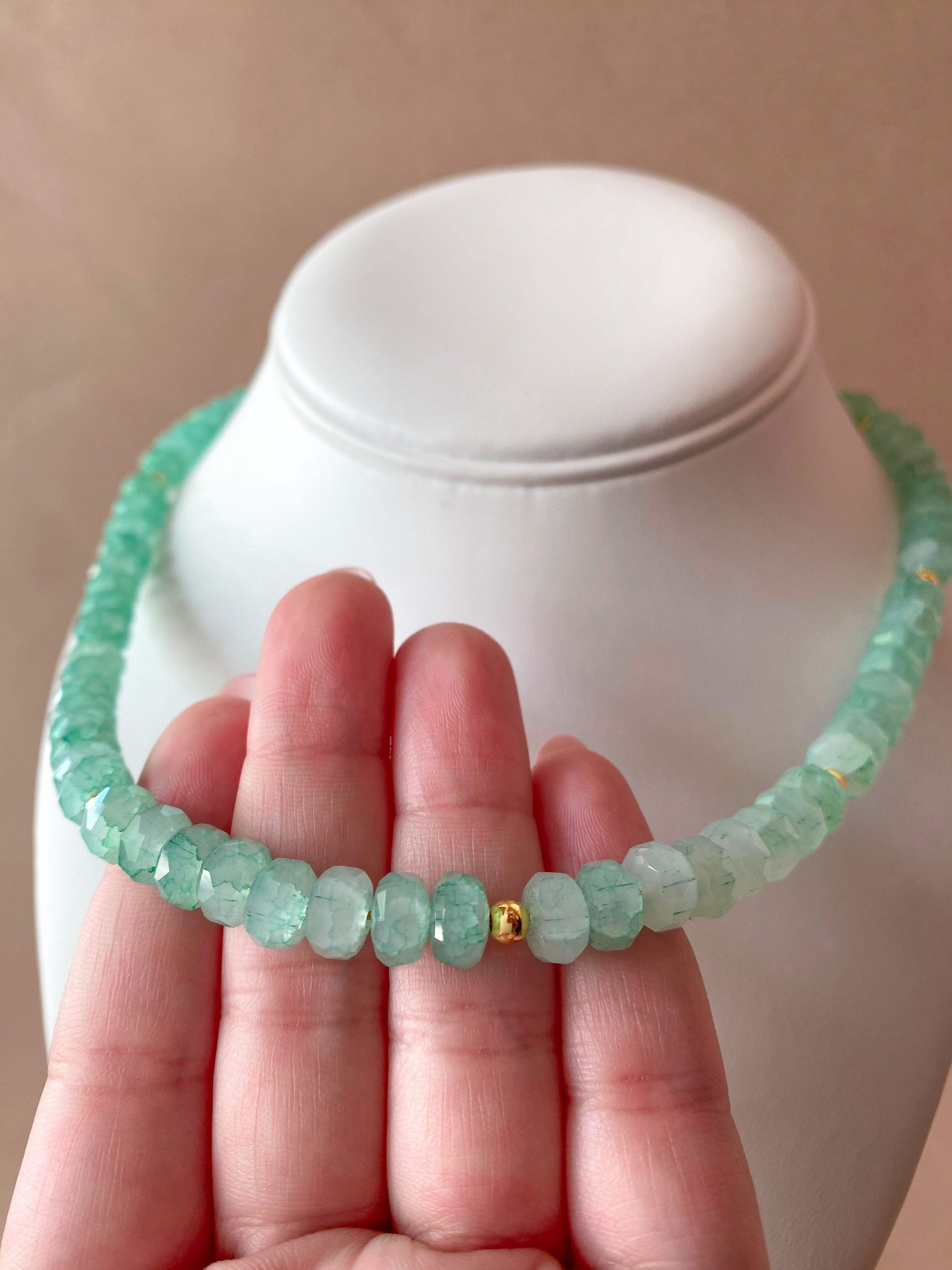 Orange, Green, Pink and Purple Crystal Beads Necklaces