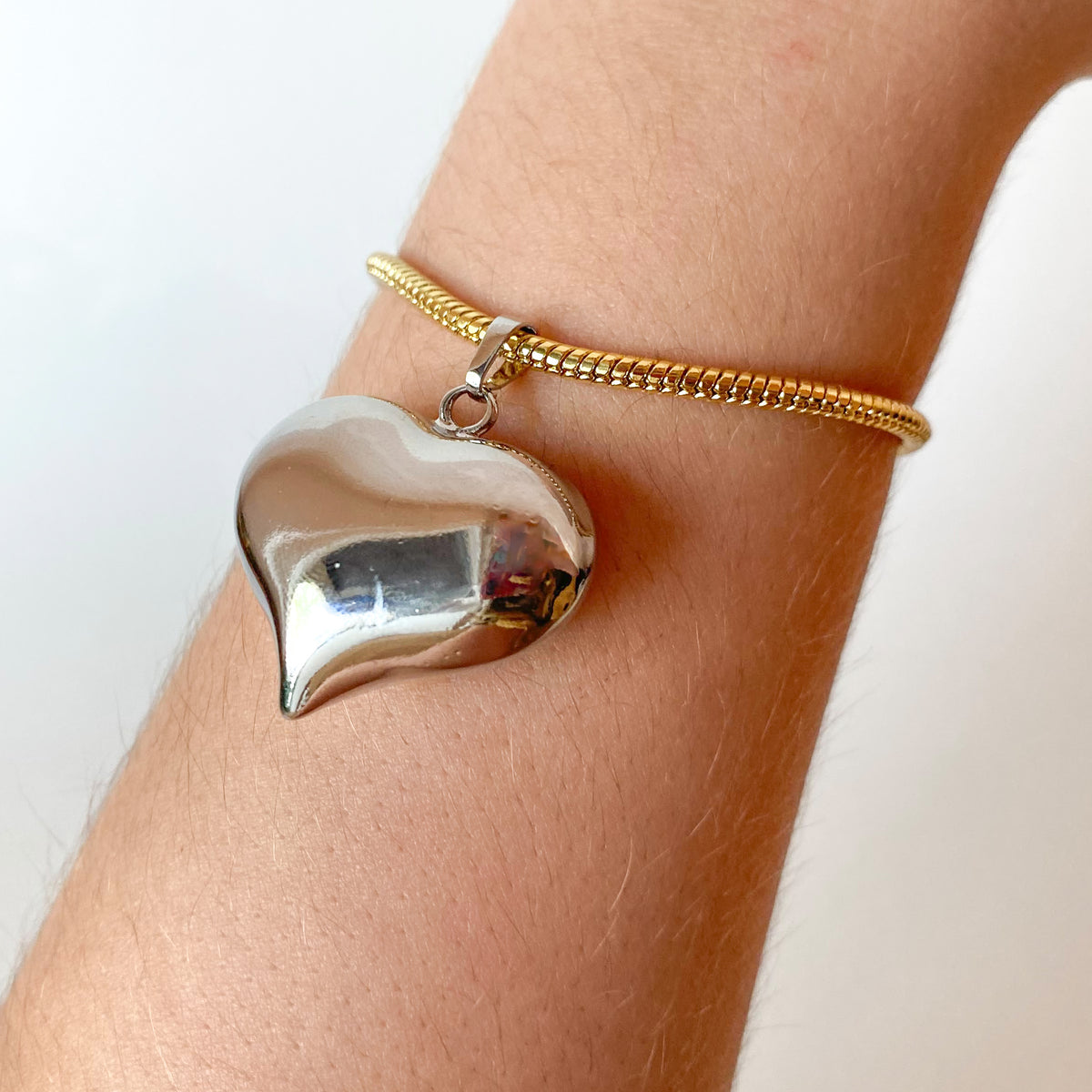Silver Bombom Heart Style Golden Bracelet