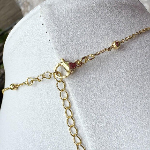 Shiny Blue Clover Necklace