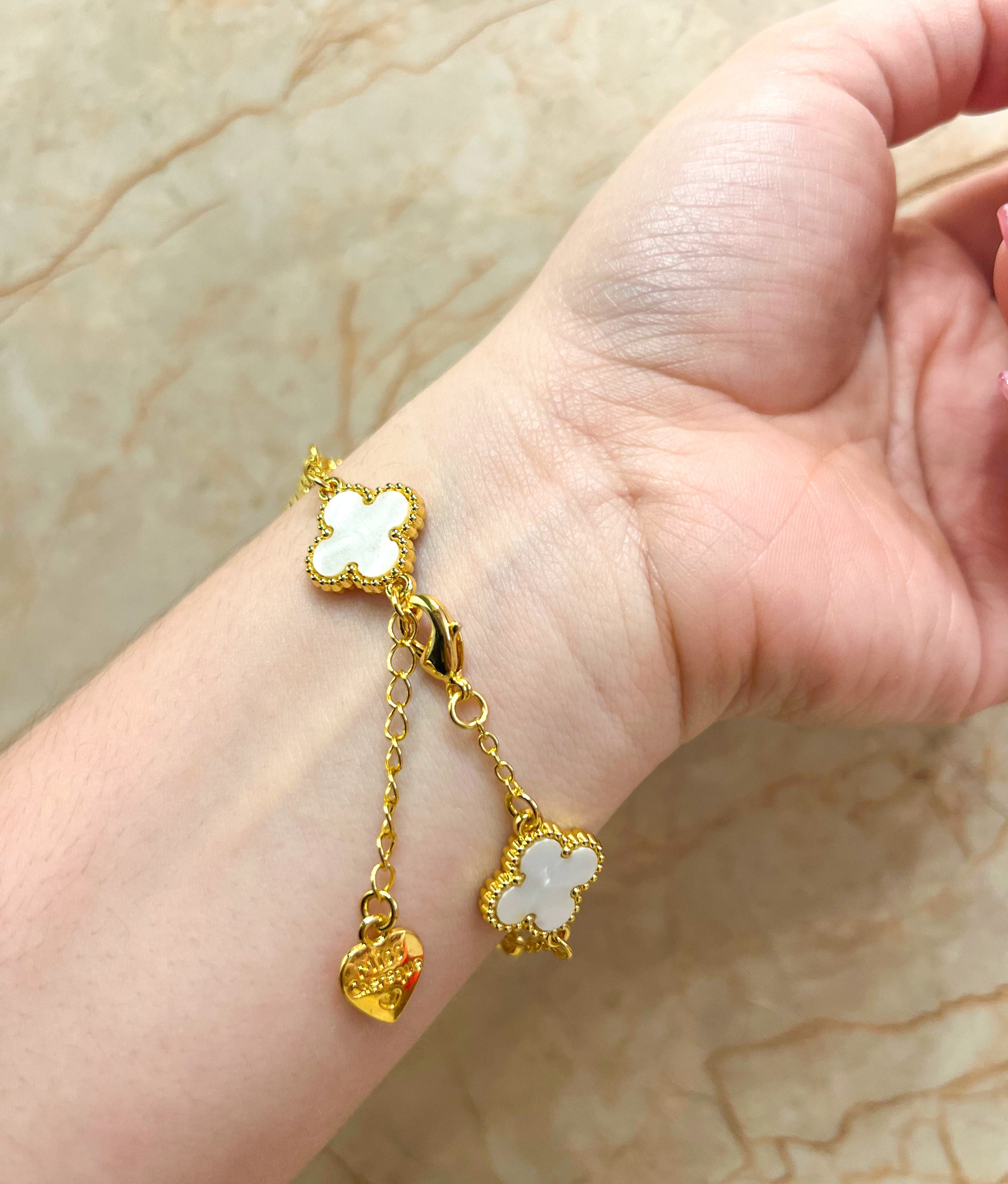 Black & White Clover Bracelets