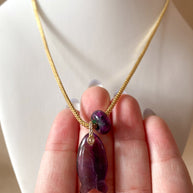 Fish Amethyst and Turkish Stone Necklace