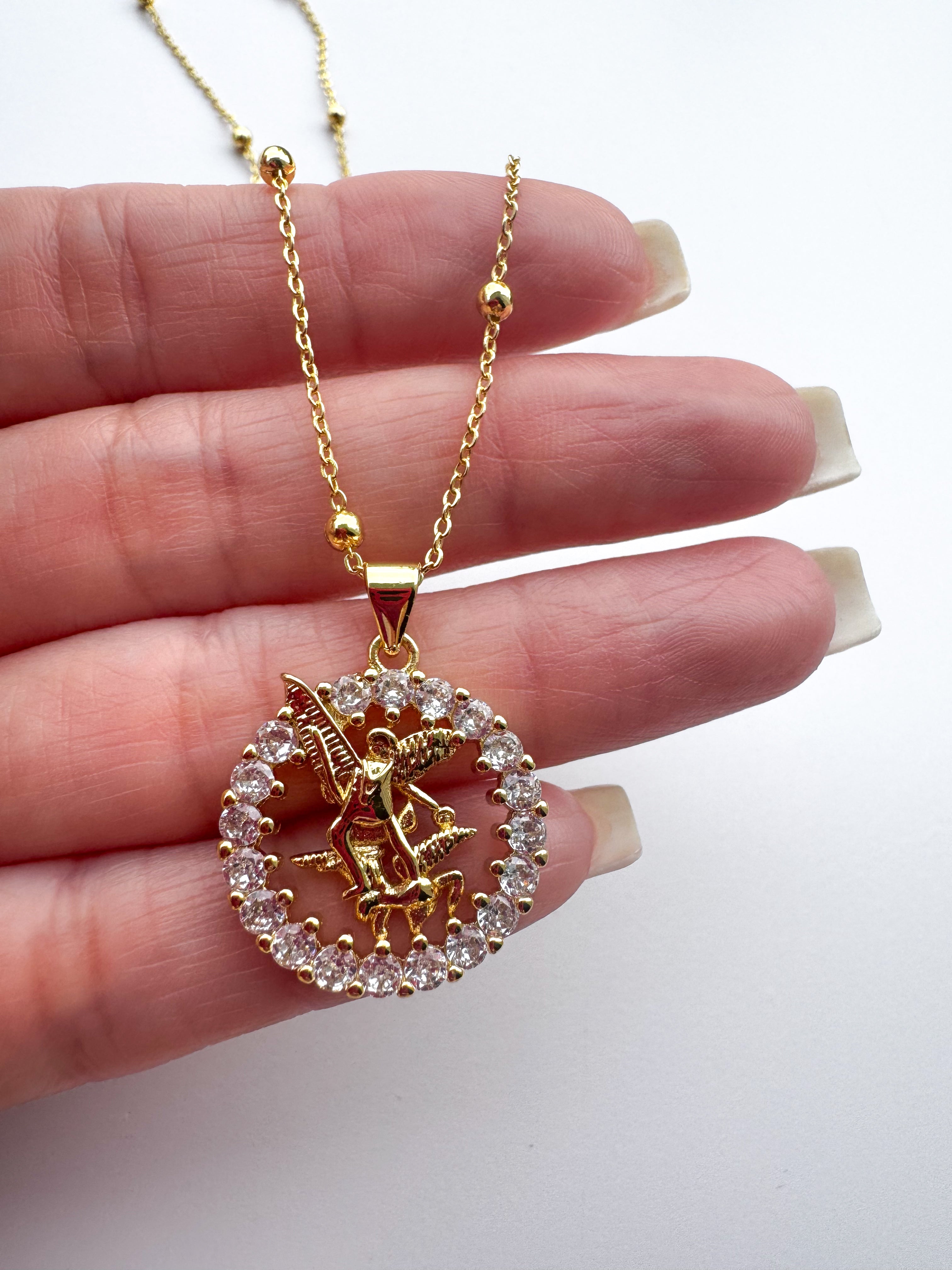 St. Miguel Arcangel Crystals Necklace