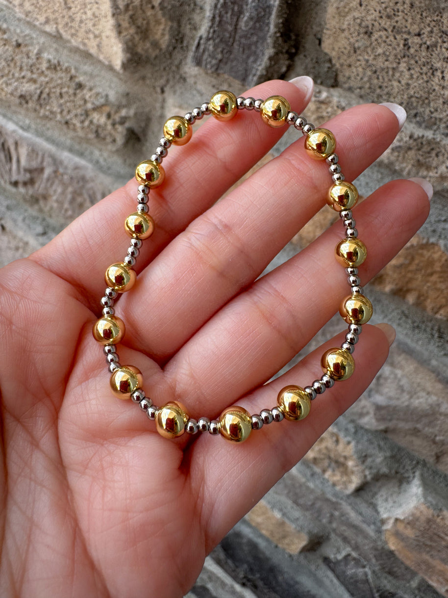 Pulsera Elastica Balines Gold & Silver