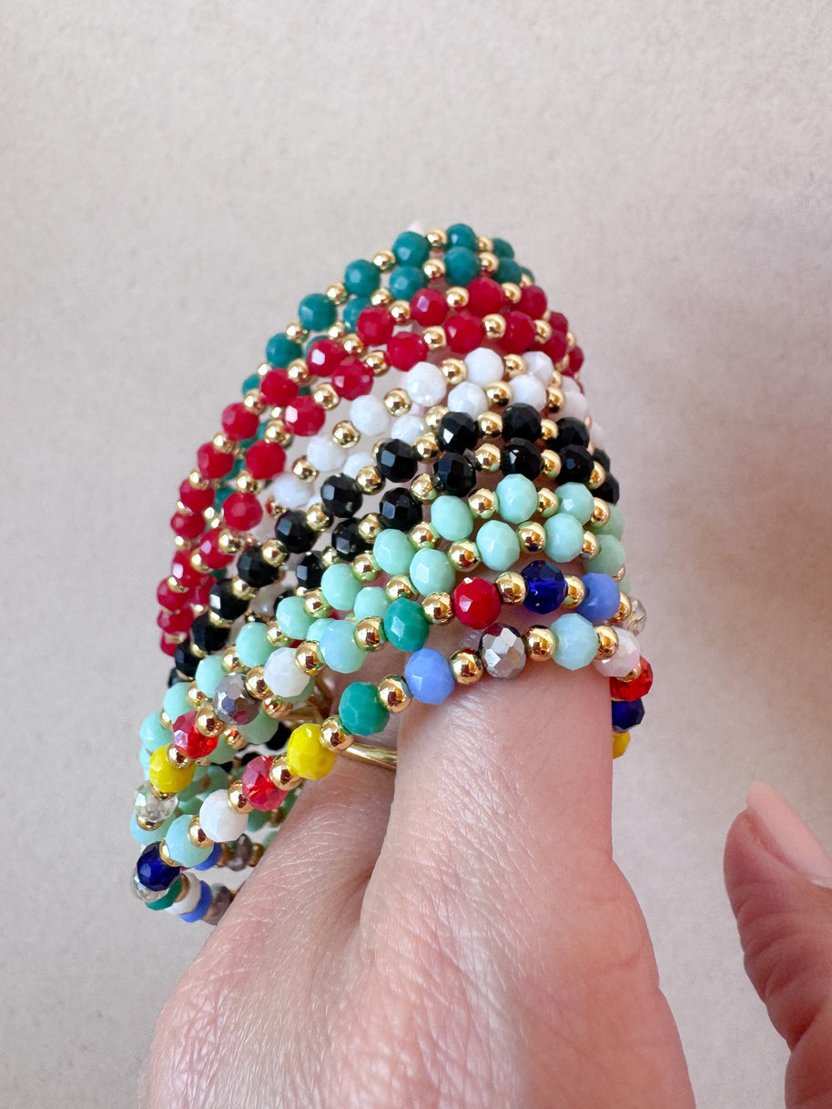 Plain Crystals Colorful Style Bracelets