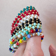 Plain Crystals Colorful Style Bracelets