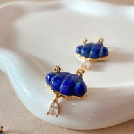 Cloud Lapislazuli and Raindrop Crystal Charm