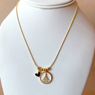 Virgin of the Valley Black Heart Adjustable Necklace