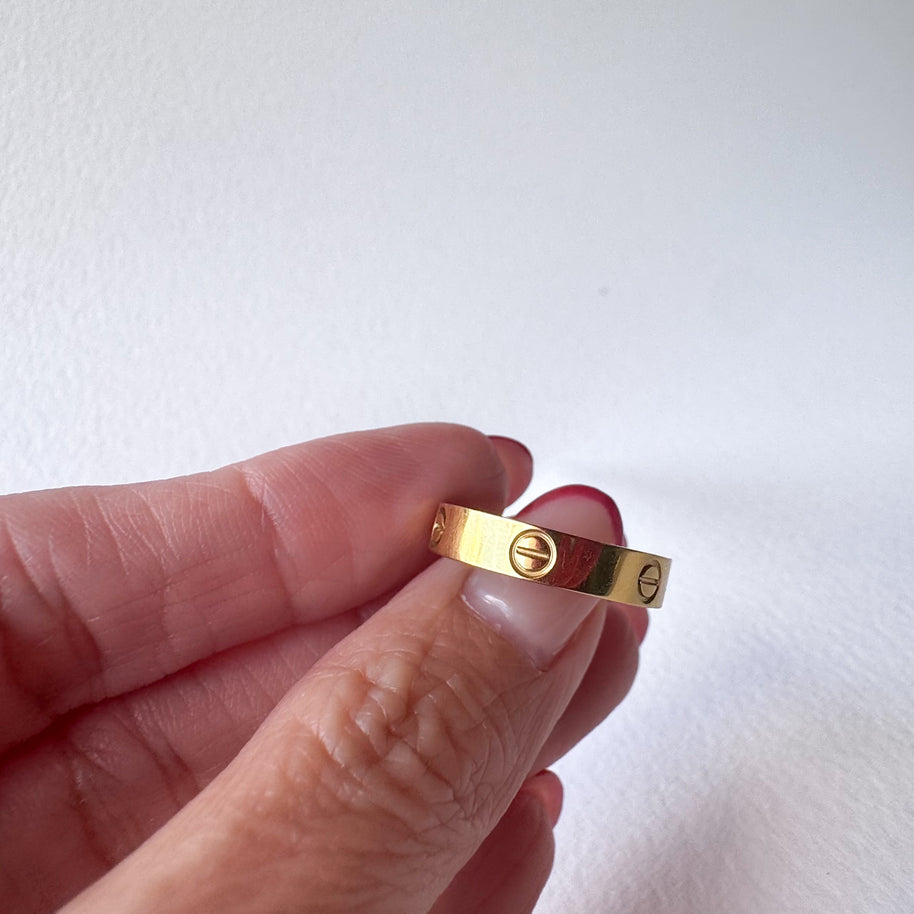 Golden Screw Style Steel Ring