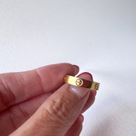Golden Screw Style Steel Ring