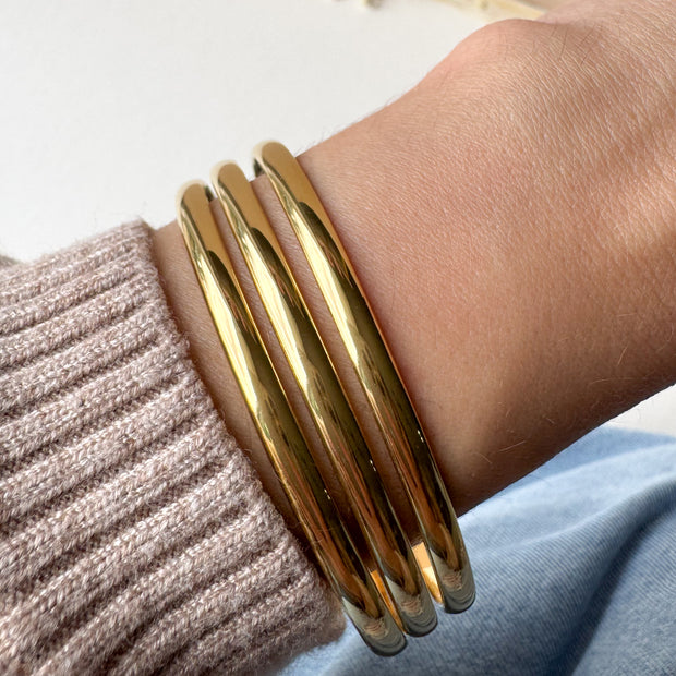 Set 3 Golden Medium Bangle