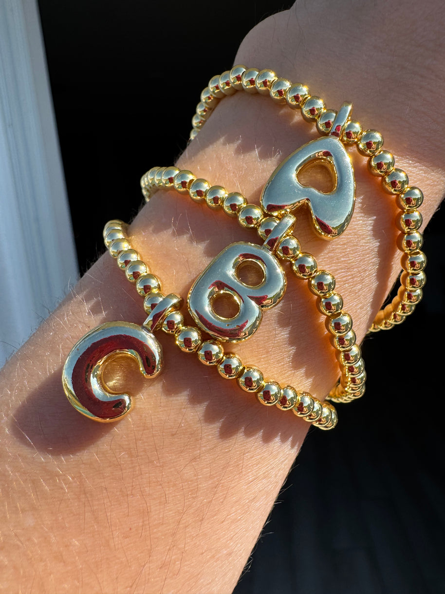 Medium Initial Elastic Bracelets