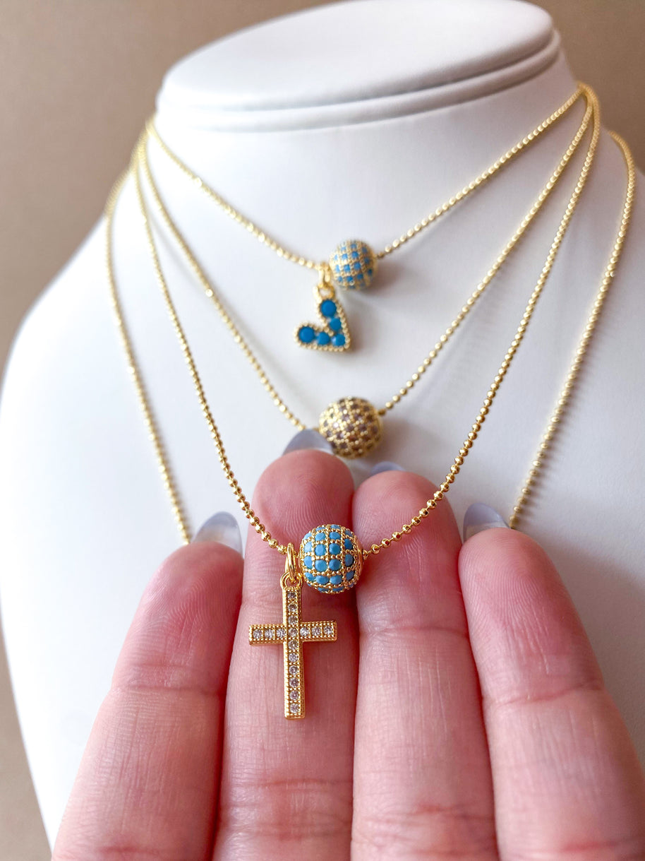 4 Style Hearts and Cross Adjustable Necklaces