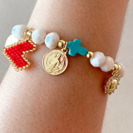 2 Styles of St Benedict, Cross and Faith Charms Bracelets