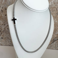 Silver Cross Style Large Necklace