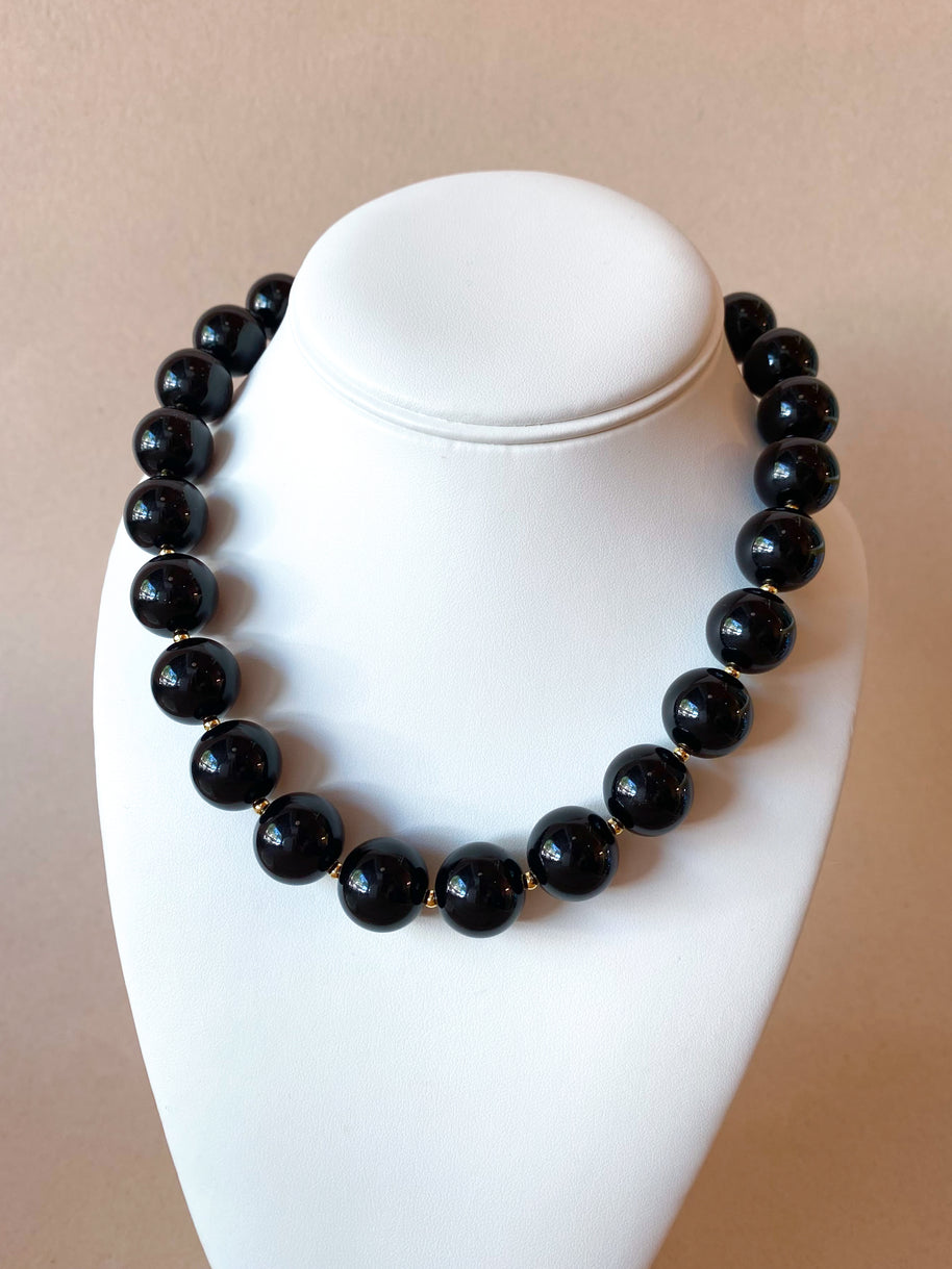 Black Acrylic Big Balls Necklace