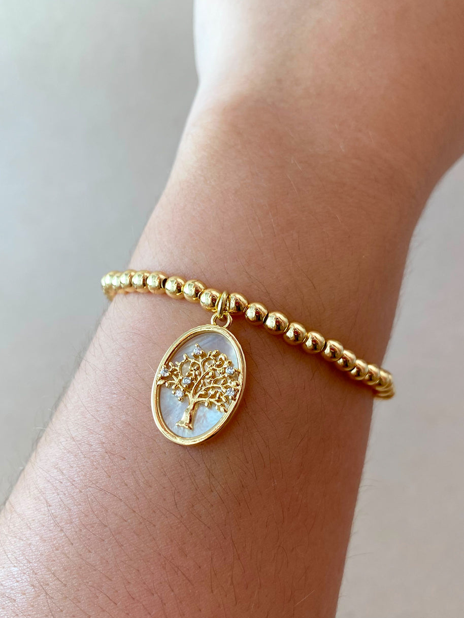 Tree of Life, Cross and Prayer Virgin Elastic Bracelets