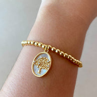 Tree of Life, Cross and Prayer Virgin Elastic Bracelets