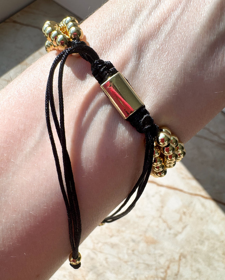 Brazalete Ajustable de 3 balines + Multi Charm