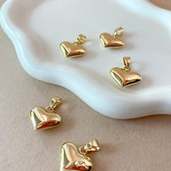 Plain Golden Heart Medium Charm