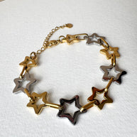 Silver & Gold Star Shape Bracelet