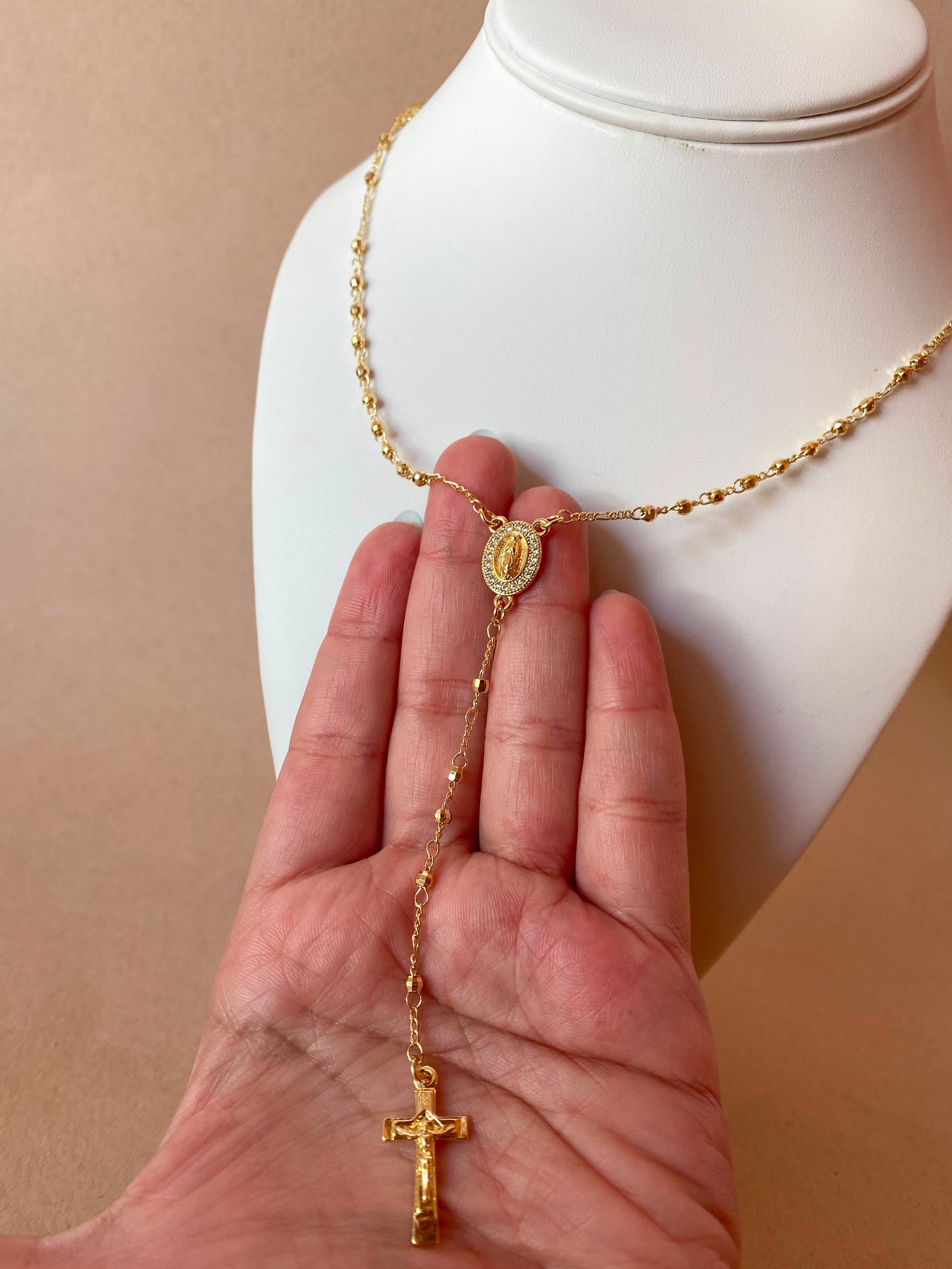 Golden Shiny Balls Guadalupe Rosary